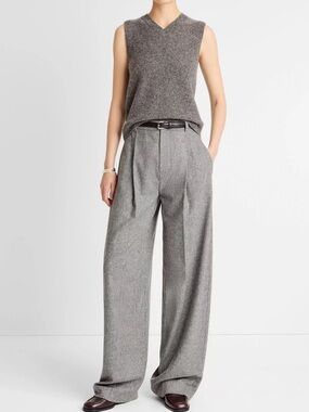 Vince Medium Heather Grey Donegal Plush Cashmere Sweater Vest size M
